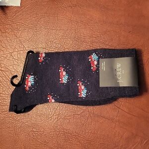 J.Crew Christmas Trees on Trucks Socks For Men, New With Tags